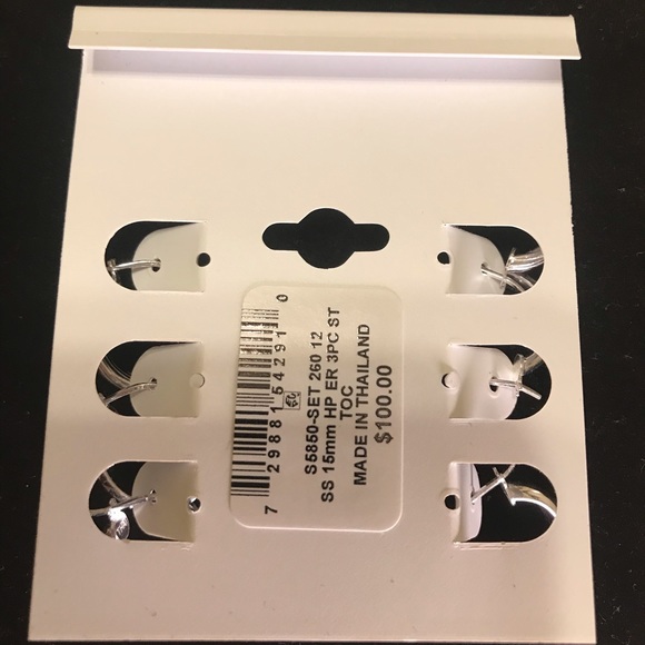 💥NWT Giani Bernini 3 Sterling Silver Hoop Earrings - Picture 2 of 5